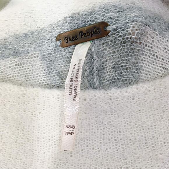 Free People Lafayette Alpaca Mock Neck Poncho XXS Stripe Oversized Long Sweater - Picture 8 of 16